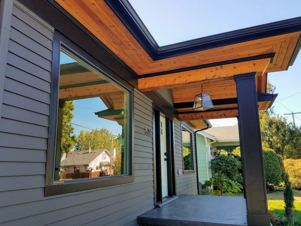 Special trim and exterior gutter installation
